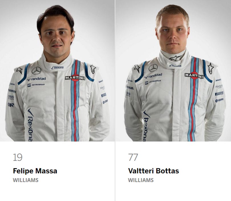 Felipe Massa e Valtteri Bottas Williams