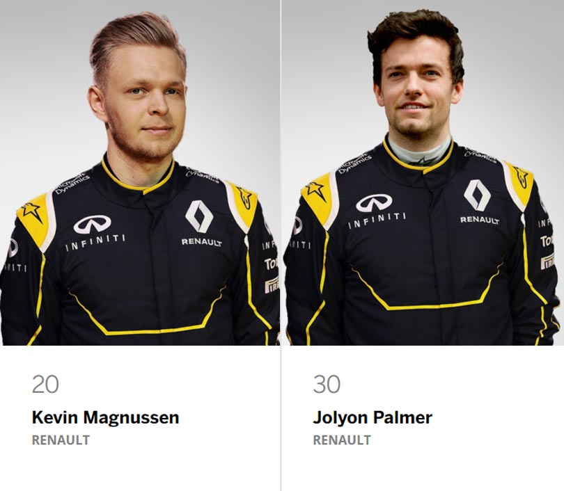 Kevin Magnussen e Jolyon Palmer Renault